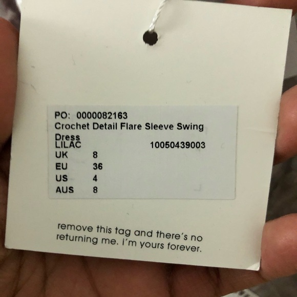 MISSGUIDED Crochet Flare Sleeve Tie Dye Dress Size 4 - Picture 4 of 6